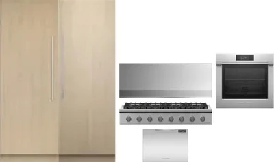 6 Piece Package Includes Refrigerator, Freezer, Cooktop, Wall Oven, Hood And Dishwasher